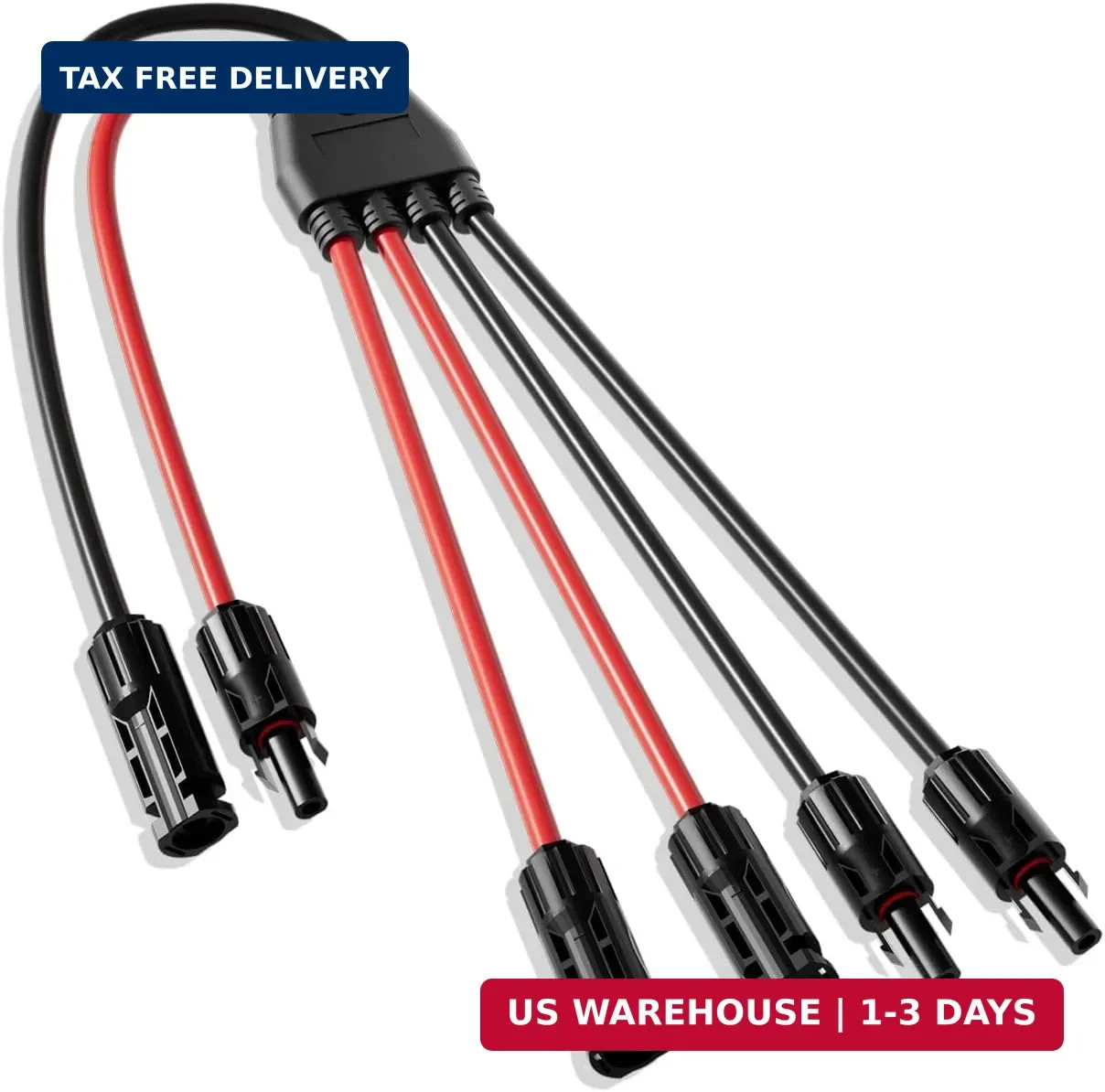 ECO-WORTHY Integrated Solar Connector 2-4 Y Branch Parallel PV Adapter Cable Wir
