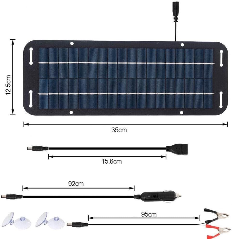 30W Solar Panel 12V Trickle Charger Battery Charger Kit Maintainer Boat Car RV