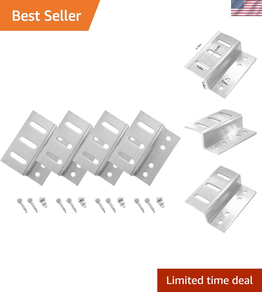 Solar Panel Mounting Z Brackets, with Nuts and Bolts, Designed for PRO Series…
