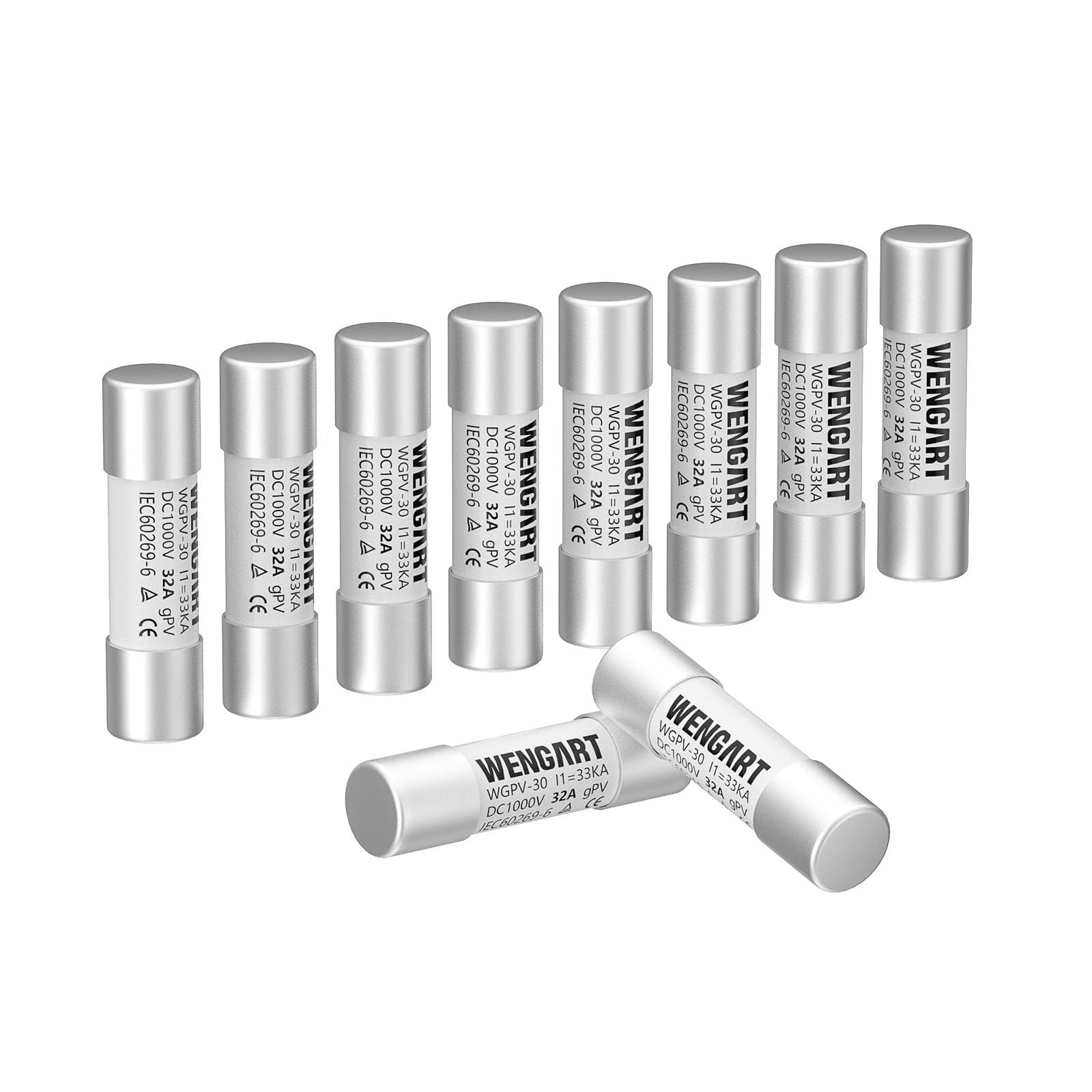 Solar Fuses WGPV-30 DC1000V 32A 10x38mm Fast Photovoltaic 10pcs