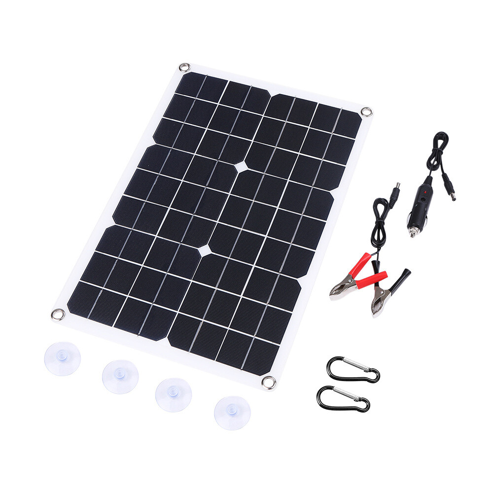 20W 18V Outdoor Solar Panel Charger USB Power Controller For Phone Car RV Boat