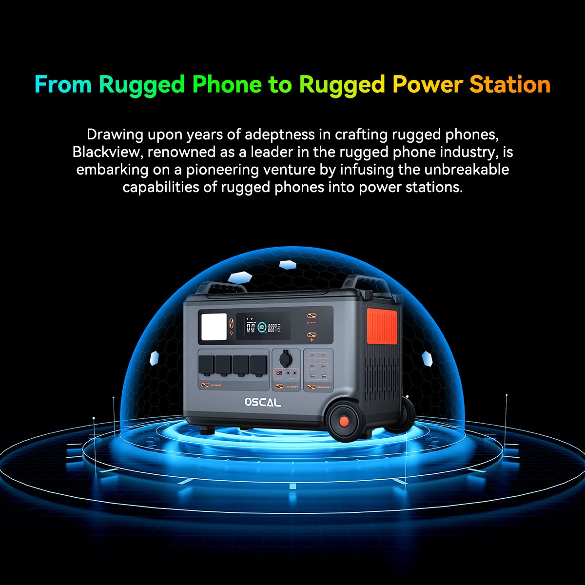Blackview OSCAL PowerMax 6000W Portable Power Station 3600Wh 3x 200W Solar Panel