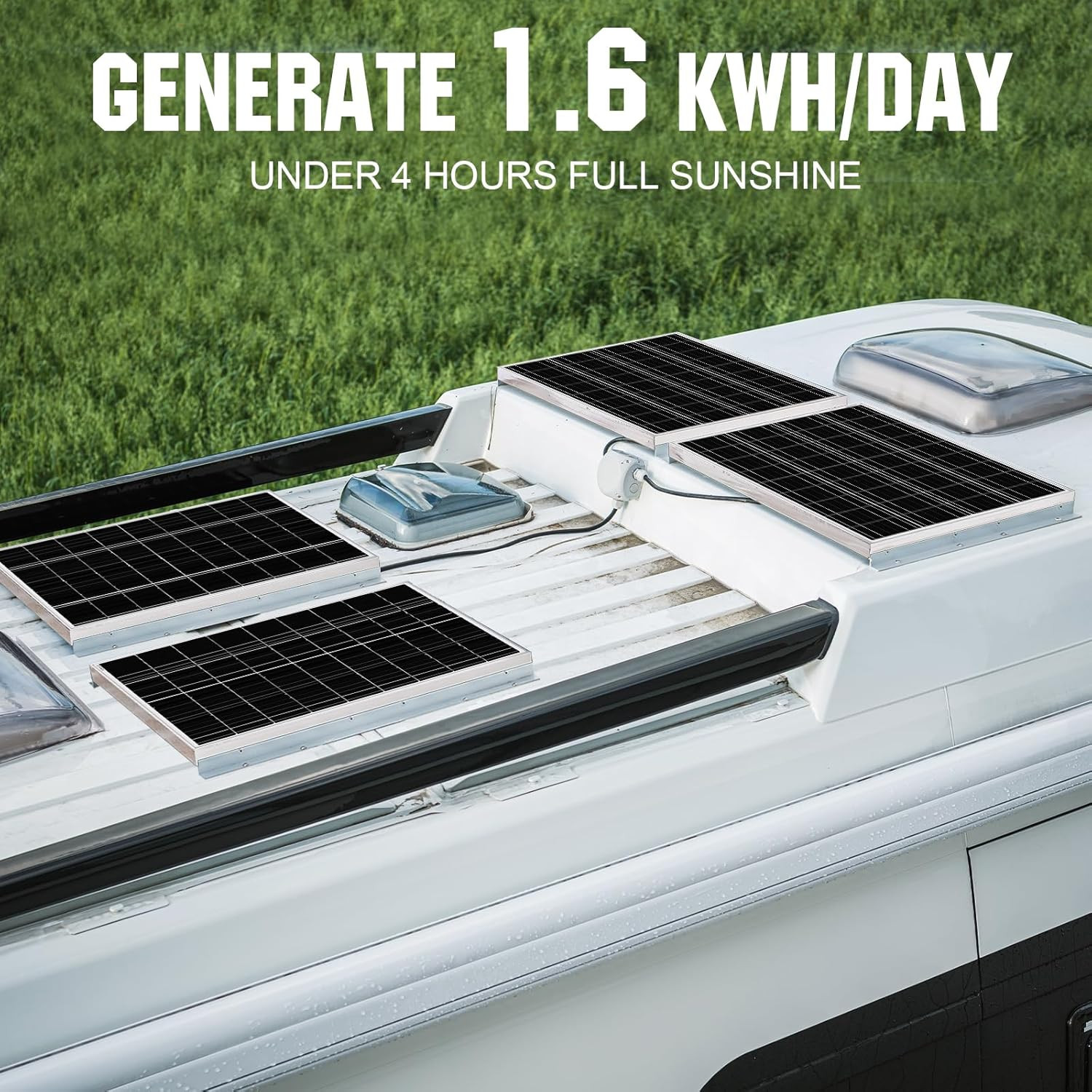 400W 12V Solar Panel Kit with MPPT Controller & Bluetooth for Home/RV/Boat