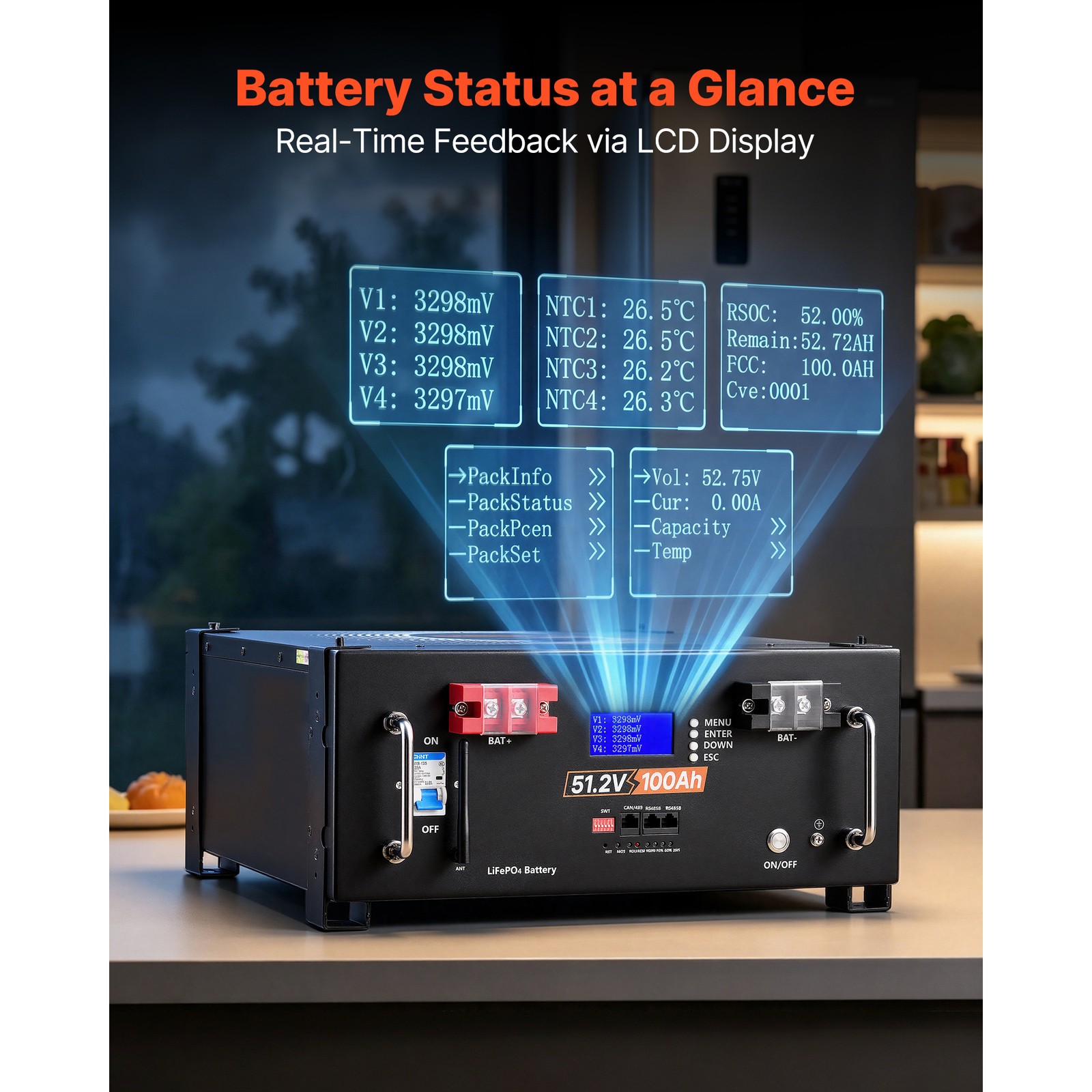 Uimoso Home Backup Power Station 5120Wh LiFePO4 Battery with 5000W AC Inverter