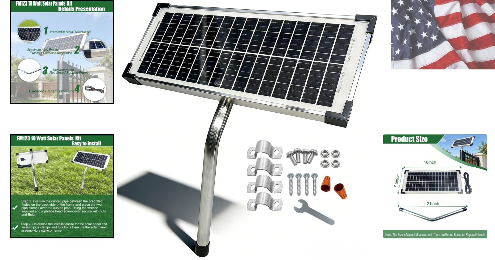 FM123 10 Watt Solar Panels Kit for Mighty Mule GTO PRO Automatic Gate Openers…