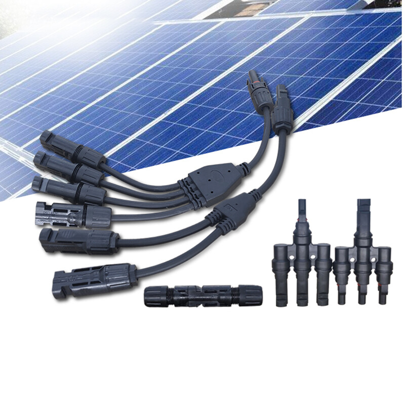 Solar Panel Connectors IP67 Waterproof Y/T Type / Straight Photovoltaic Plug
