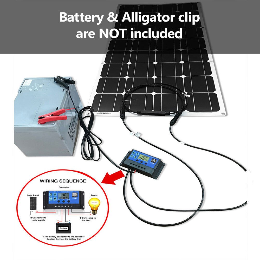 150W Flexible Portable Solar Panel 23.5% RV Rooftop Cabin Car Boat Home Camping