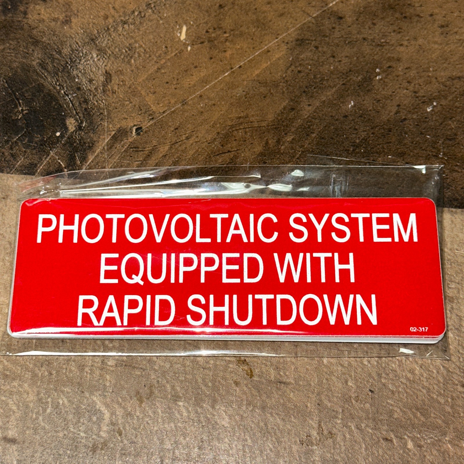 1.75″ x 5″ Photovoltaic System Equipped w Rapid Shutdown Label 02-317 Pack of 10