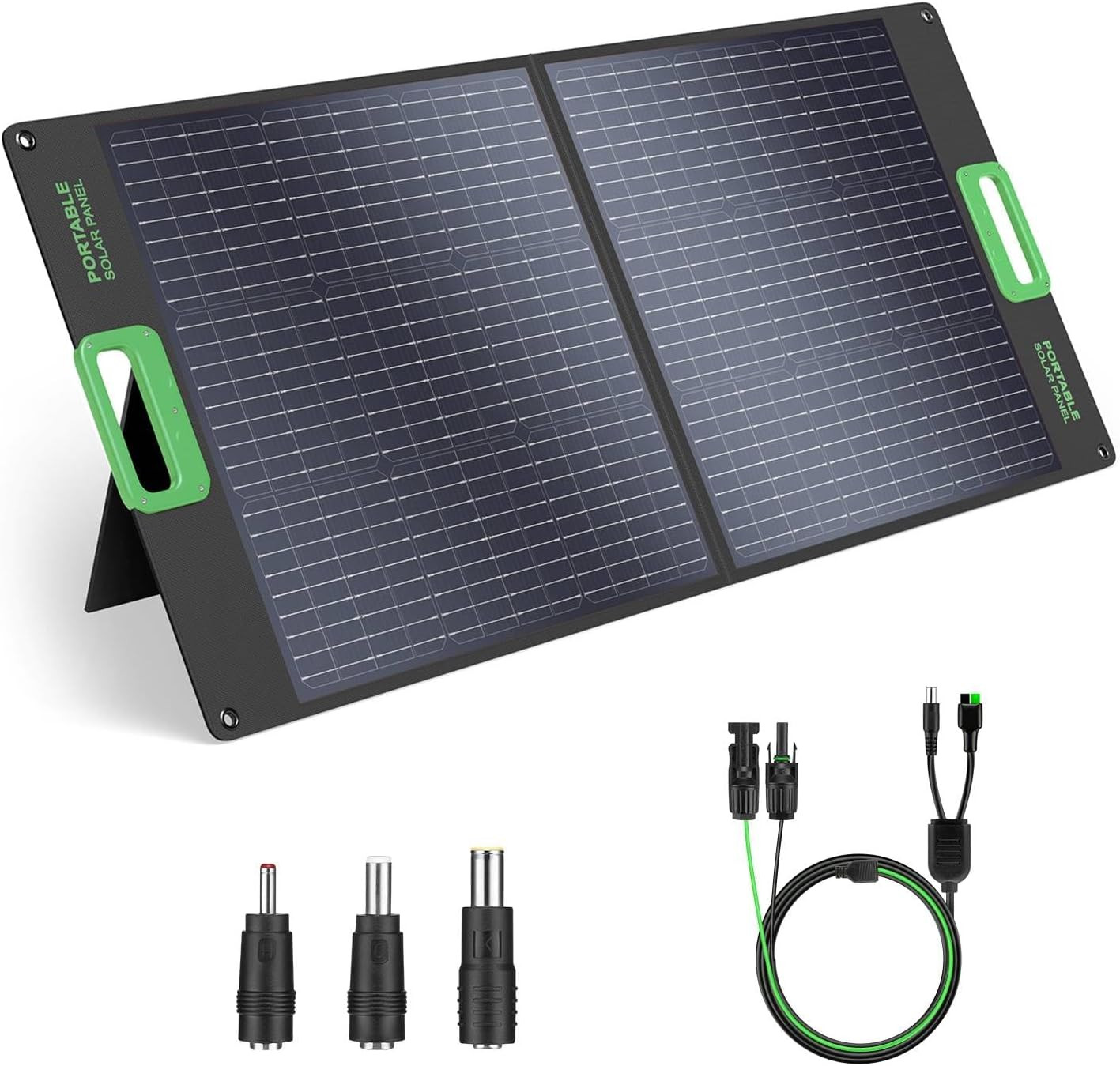 100W Portable Solar Panel for Power Station Generator, 20V Foldable Solar Cell S