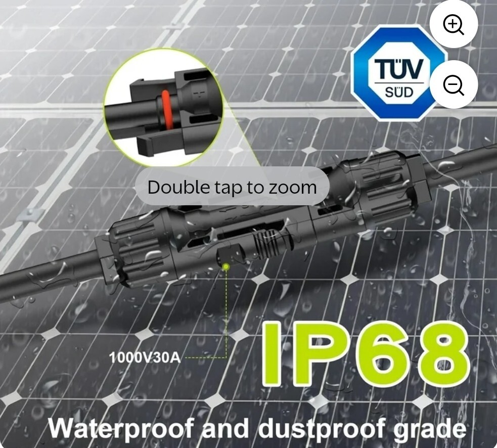 Tool-Free Solar Connectors for 2-3-4 Solar Panels, Water Proof