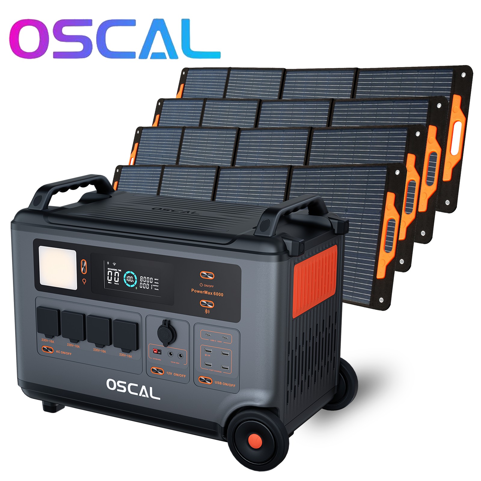 Blackview OSCAL PowerMax 6000 Power Station 6000W 3600Wh + 4x 200W Solar Panel
