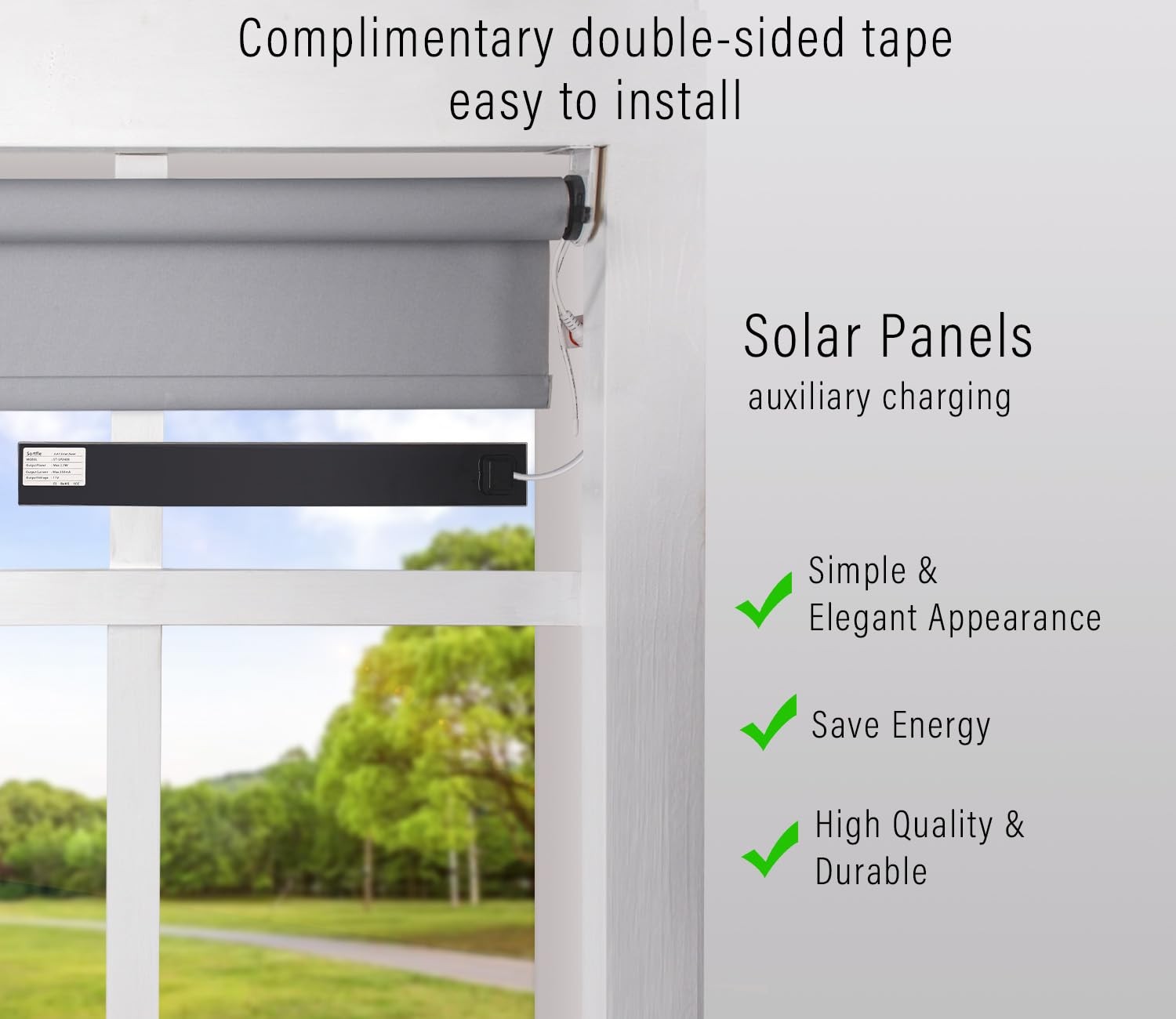 8.4V Solar Panel Charger for Motorized Roller Shades – 3.5W / 11W High Effici…