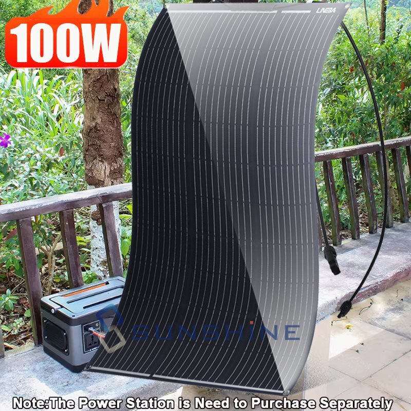 100W 200W 300W 400W Flexible Solar Panel Kit Off-Grid Mono For Generator RV Boat