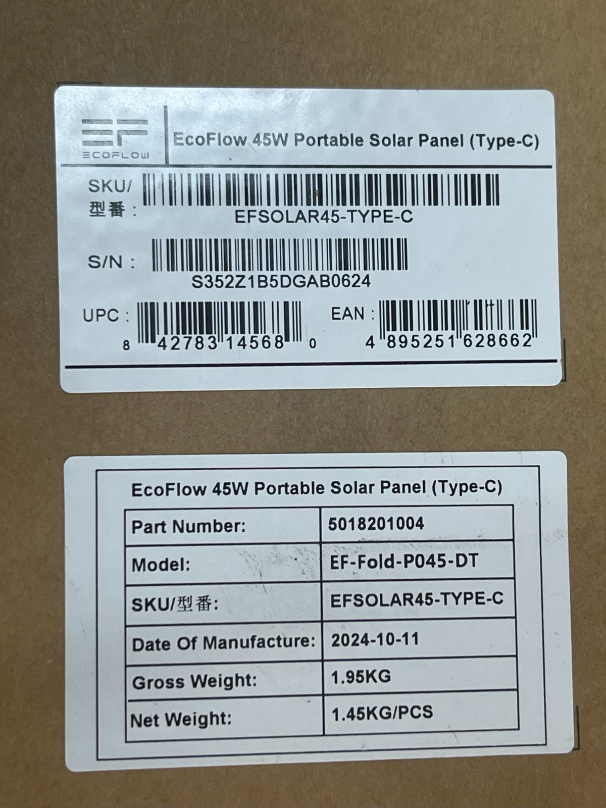 EcoFlow Type-C 45W Portable Solar Panel Foldable Power Station USB XT60i