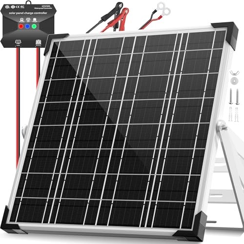 Solar Panel Kit 20W 12V, Solar Battery Trickle Charger Maintainer,