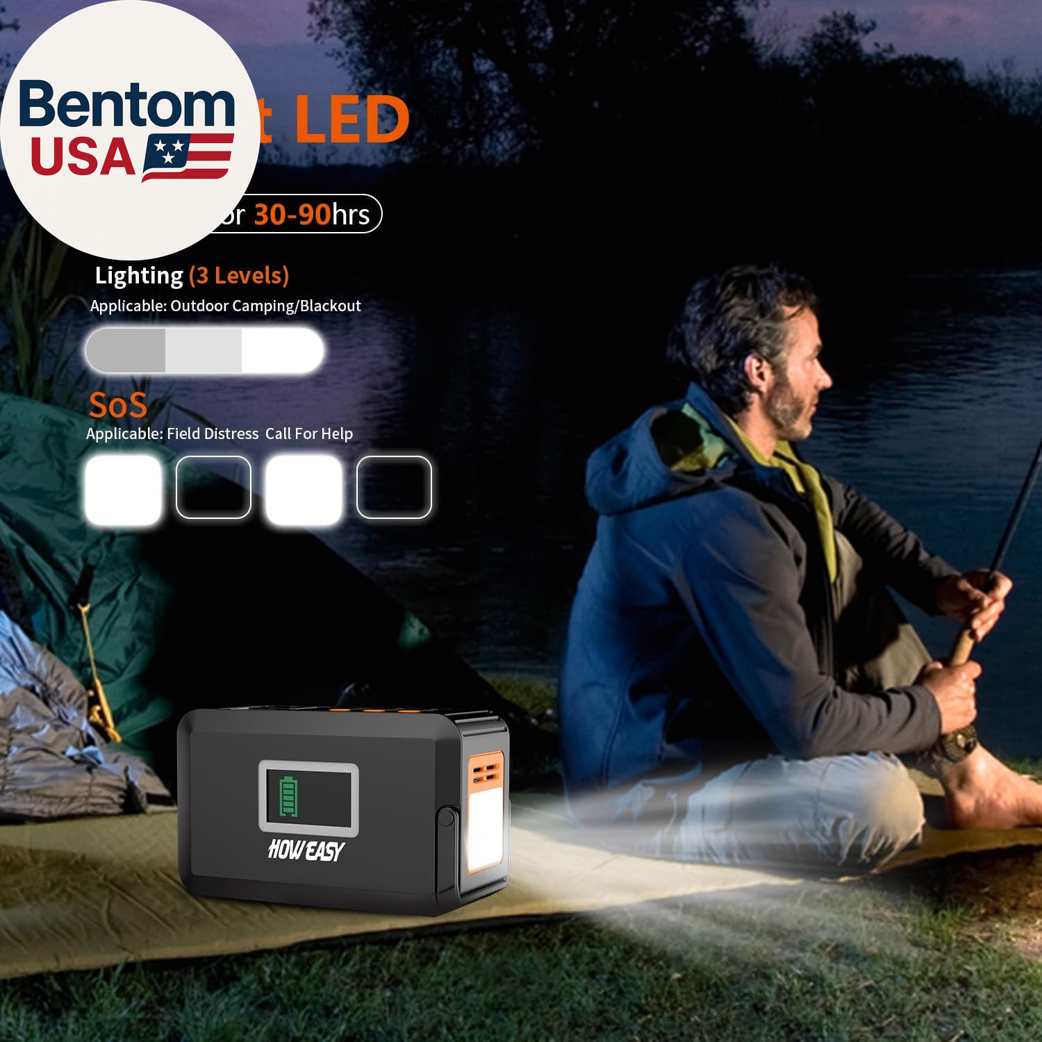 Portable Power Station,120W(240W Peak) Solar Generator,88Wh Lithium Battery Powe