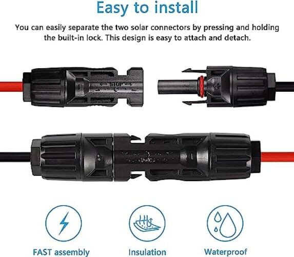 16.4FT/5M 12AWG Solar Panel Connector to XT60i Female Solar Panel 16.4ft/5m
