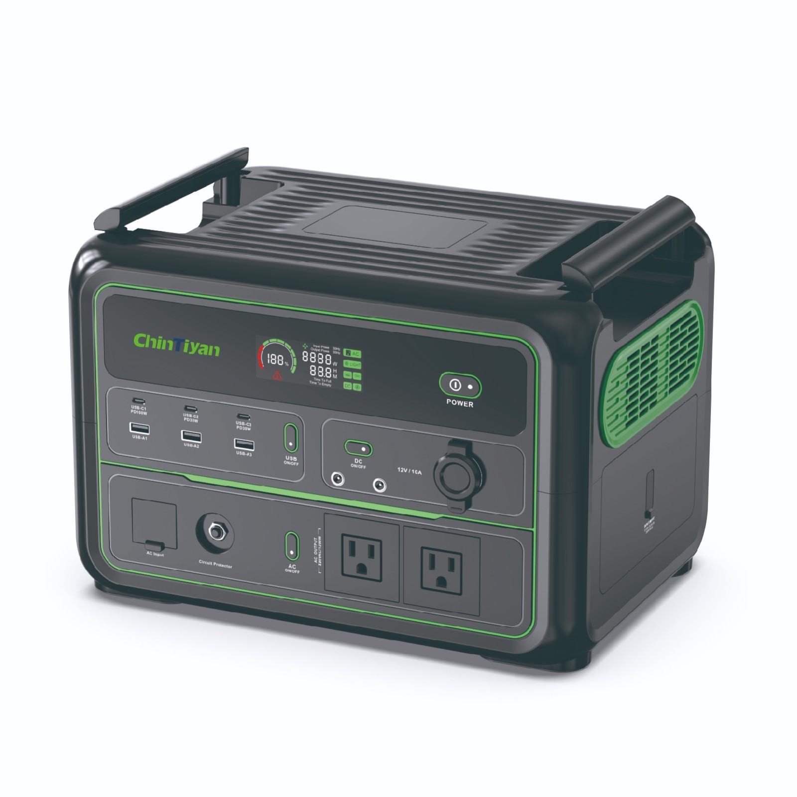 1200W 1008Wh Portable Power Station LiFePO4 Solar Generator w Wireless Charging