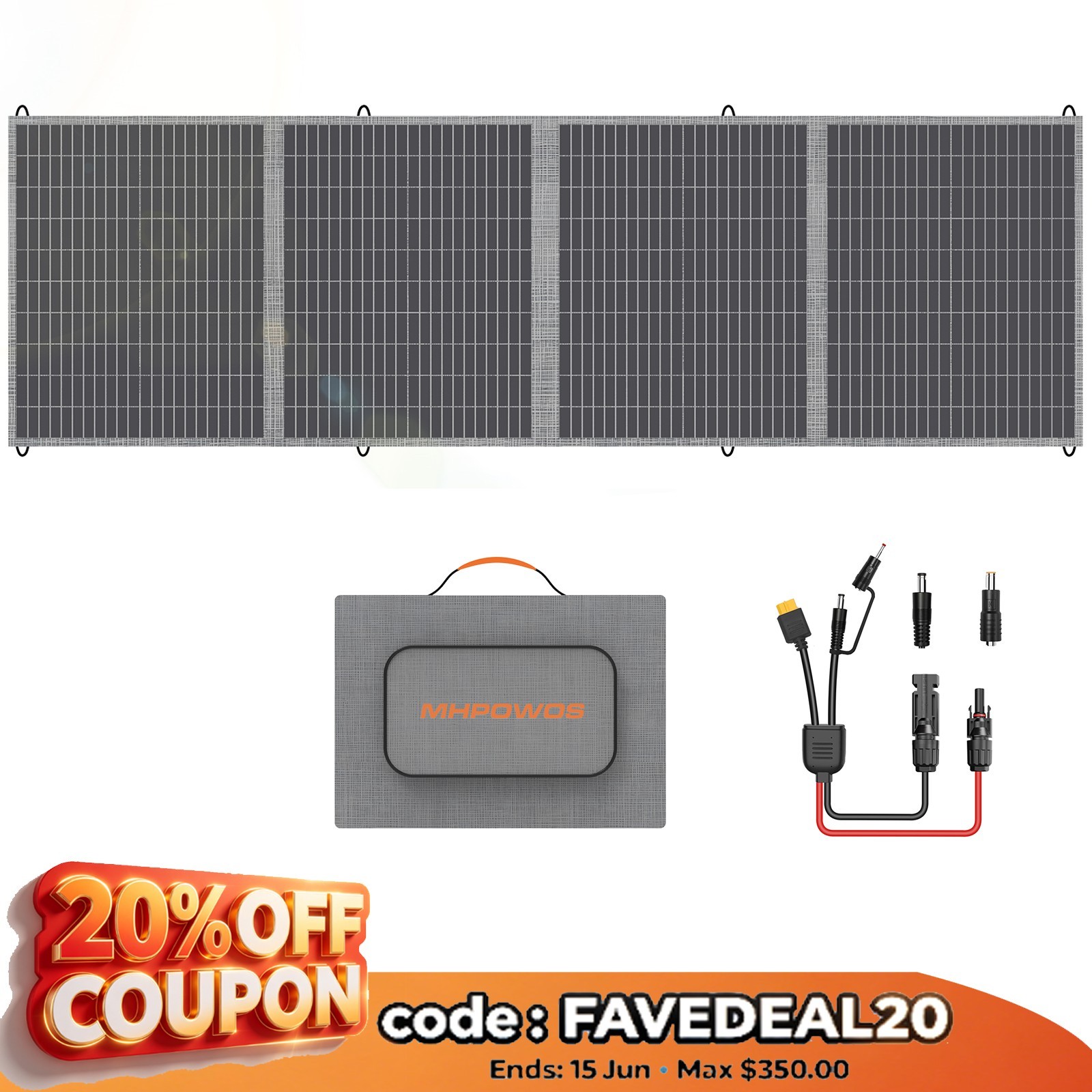 Solar Panel Portable 200W for Bluetti Elite 30 100 V2 Power Station Black Gray