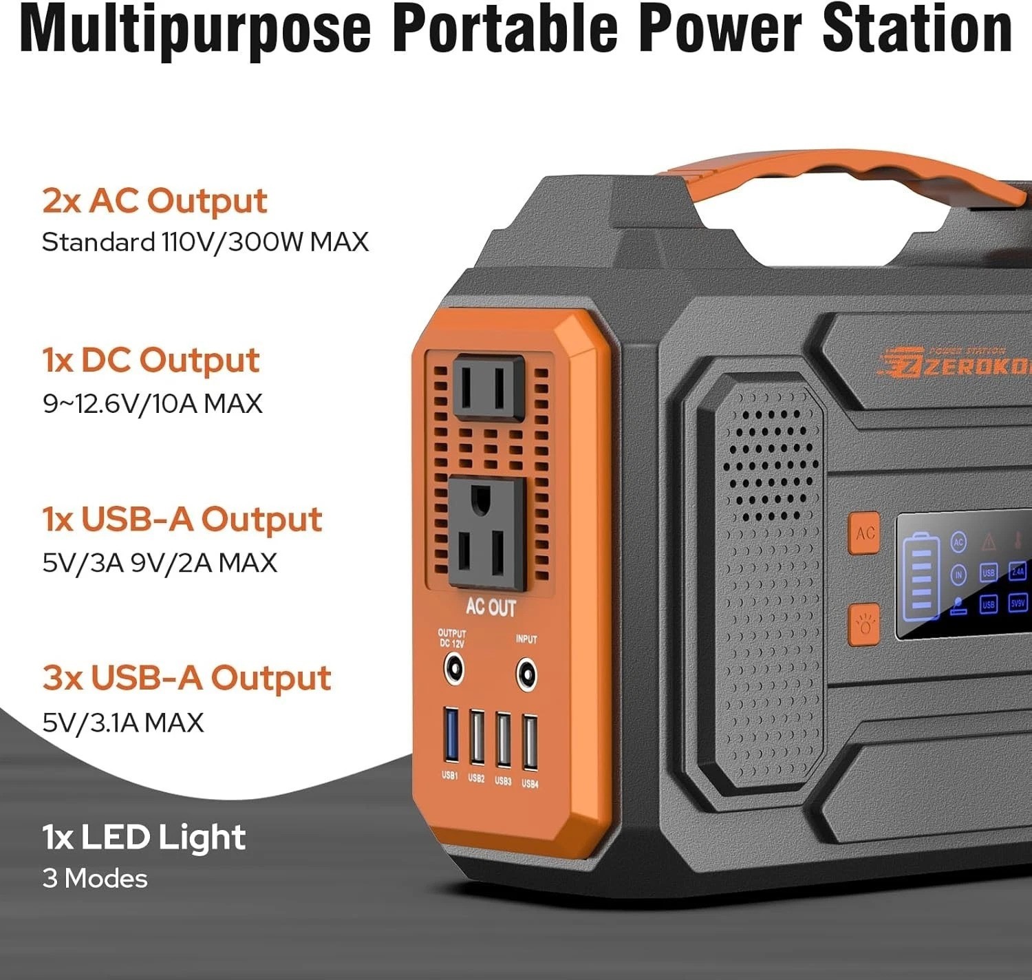 Portable Solar Generator 300W with 60W Panel