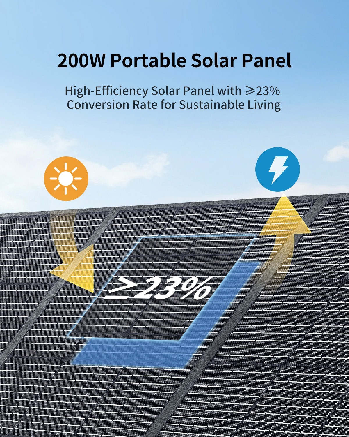 ABOK 200W Portable Solar Panel with Kickstand Foldable & Durable IP68 Waterproof