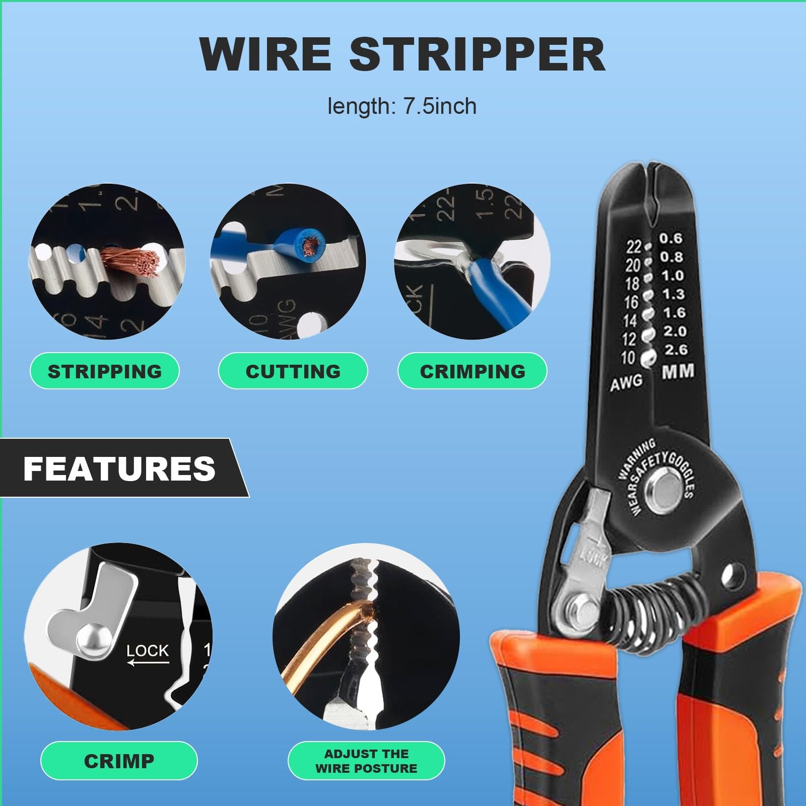 Solar Panel Crimper Connector Set 1410AWG Wire Stripper Spanner 30 Pairs for So