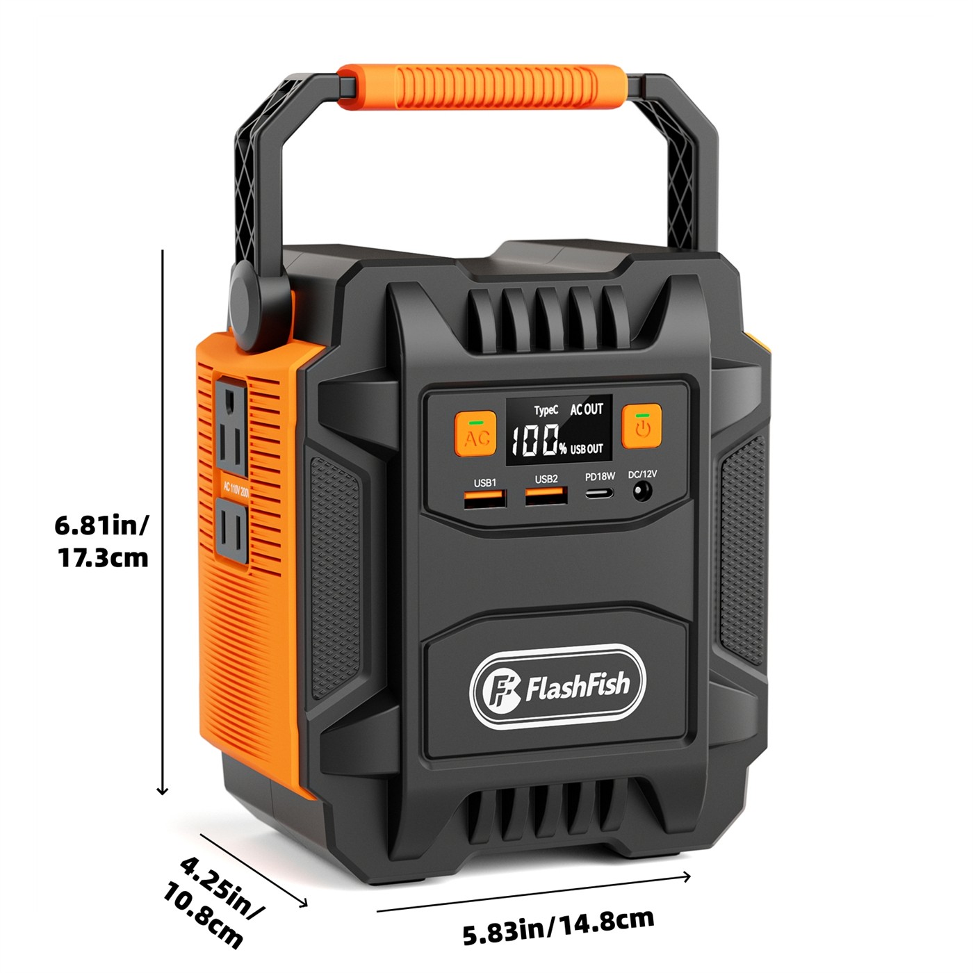 FlashFish A201 200W Portable Power Station 172.8Wh Solar Generator for Camping