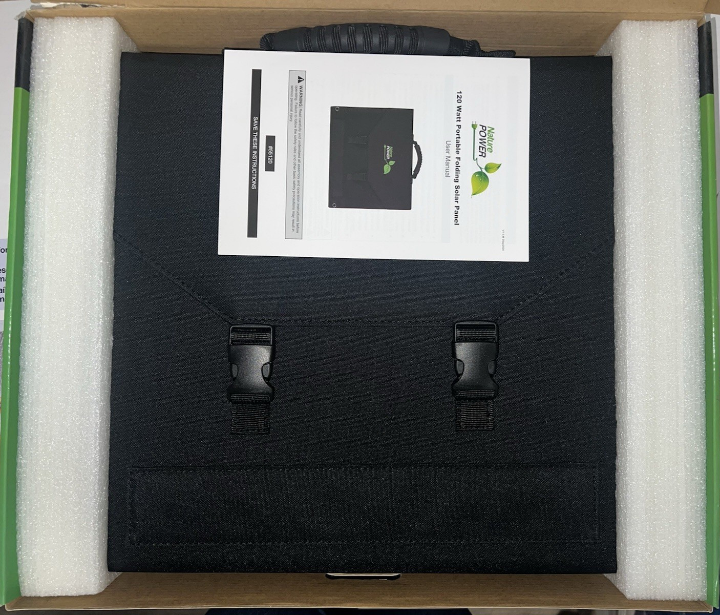 120-Watt Foldable Monocrystalline Solar Panel with Multiple DC Outputs and Cable