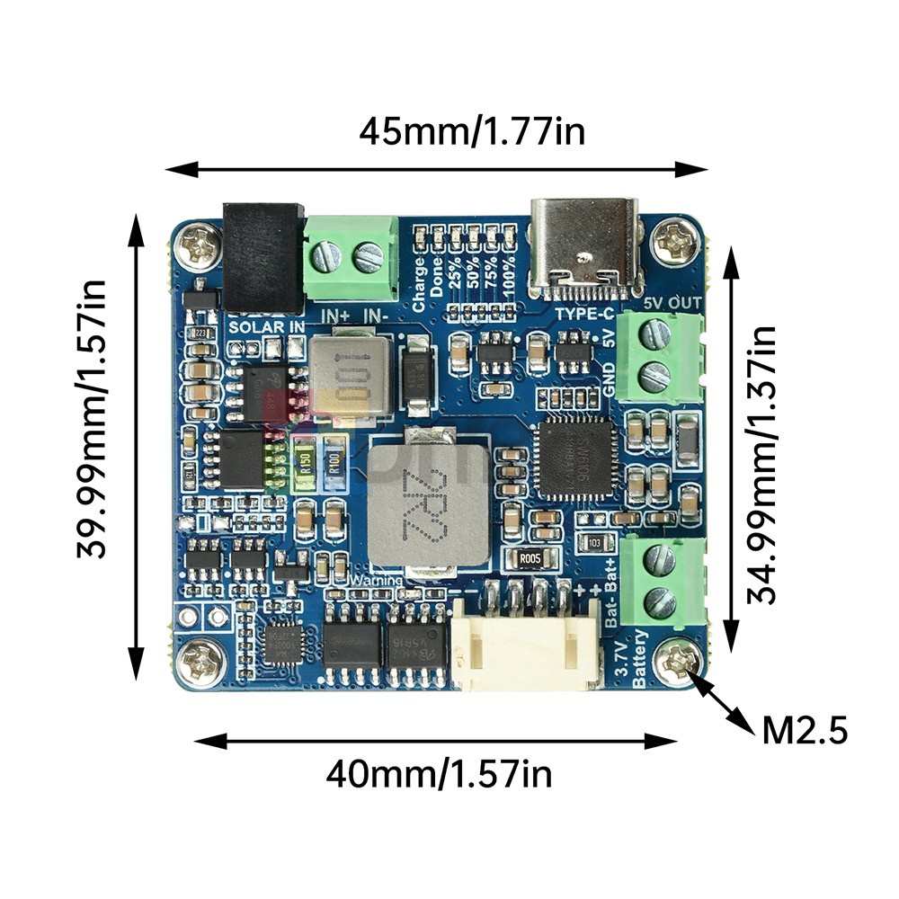6-24V Solar Panel Power Management Module 5V 3A MPPT PD QC FCP SFCP Type-C