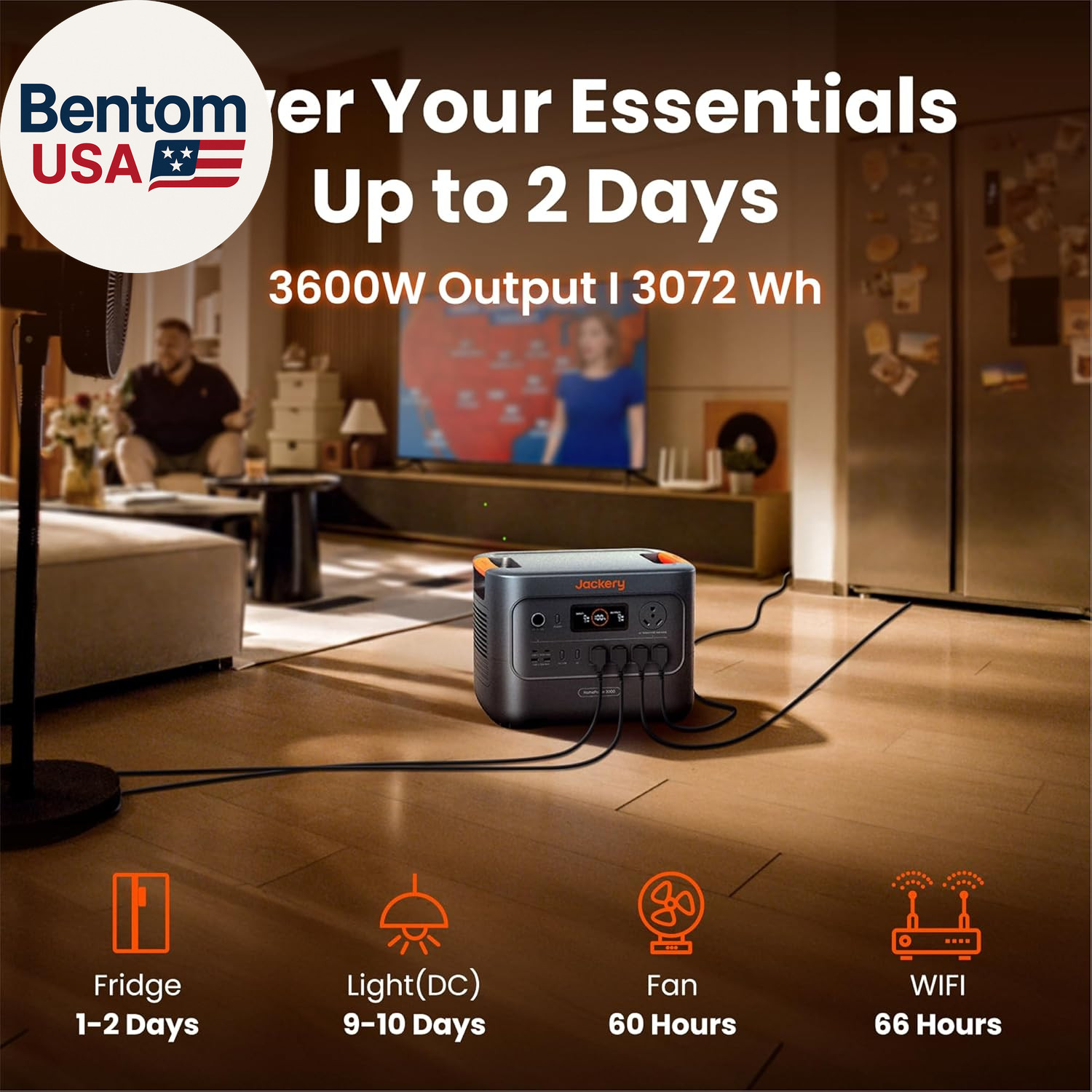 Homepower 3000 Portable Power Station, 3600W (Surge 7200W) Output, 3072Wh LFP Ba