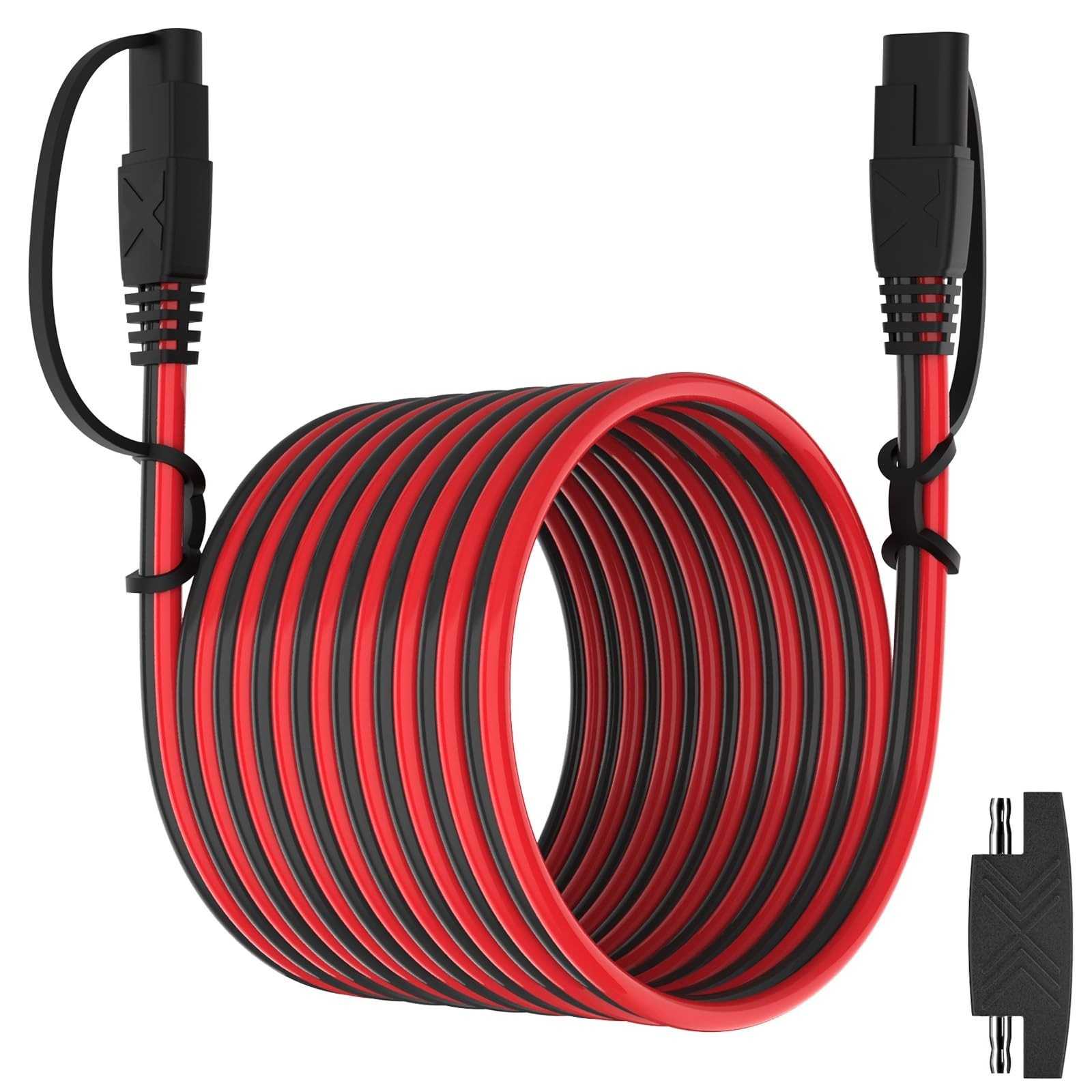 25FT SAE Extension Cable Quick Disconnect Connector 16AWG for Automotive & Solar