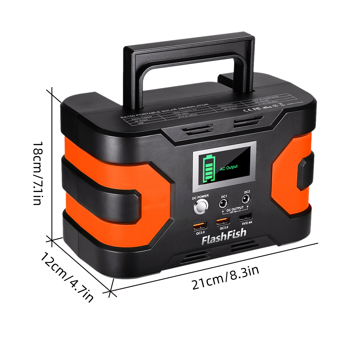 Flashfish 150W Portable Power Station 166Wh Backup Battery Camping/Hiking/Home