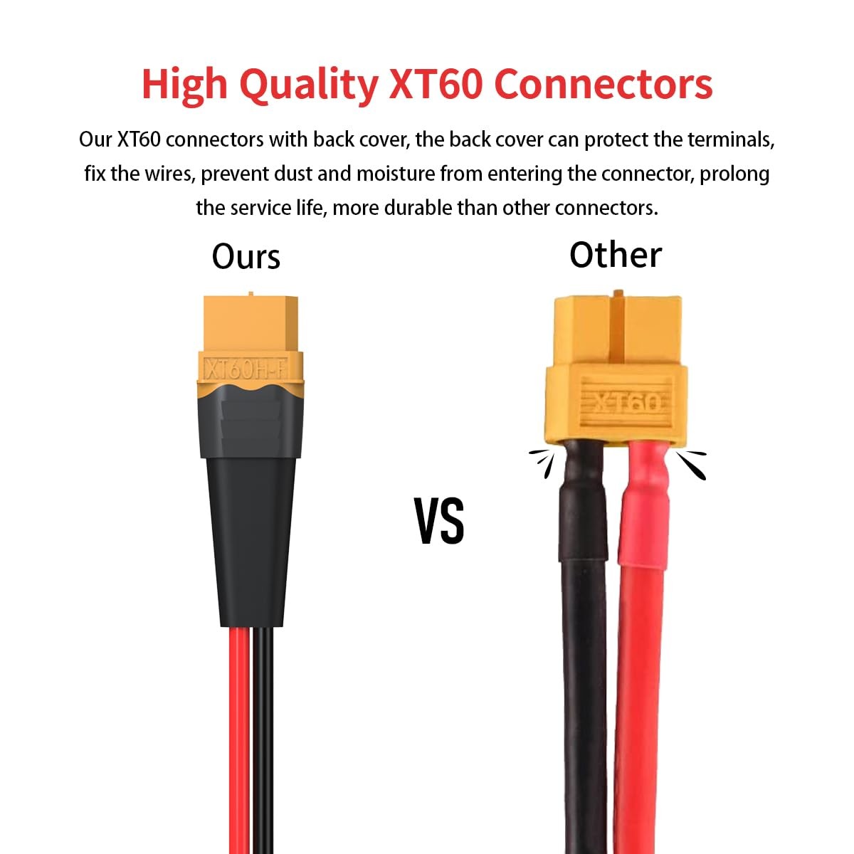 XT60 to O Ring Terminal Cable,10AWG XT60 Female to O Ring Connector Cable wit…