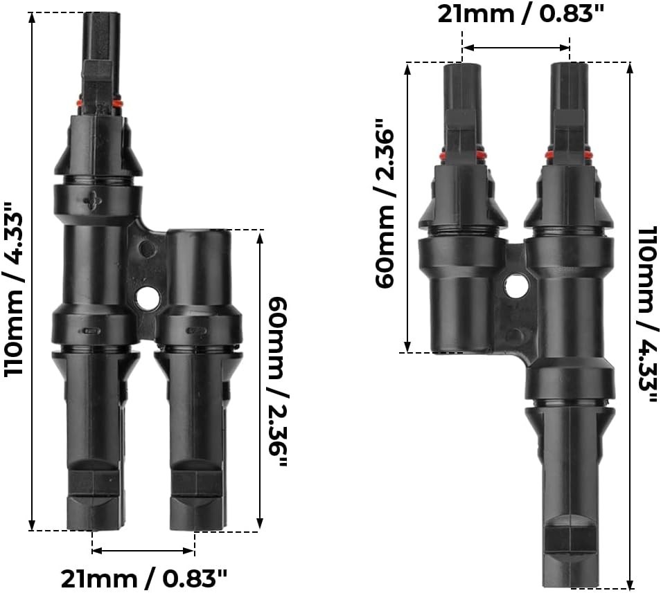 Solar Y Branch Connectors for Parallel Connection of Solar Panels FMM MFF 14AWG