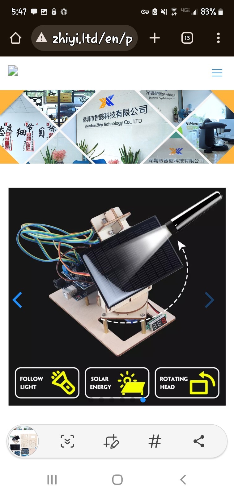 Zhiyi Smart Solar Light Tracking kit great teen gift Kit ZYA0017