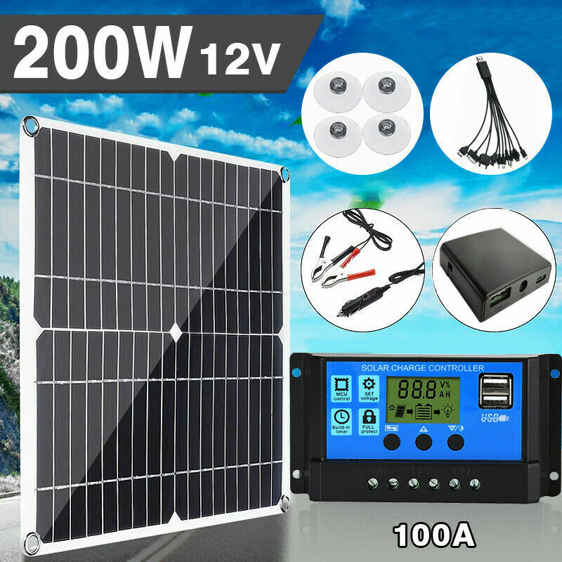 16000W Watts Solar Panel Kit 100A 12V Battery Charger w/ Controller Caravan Boat