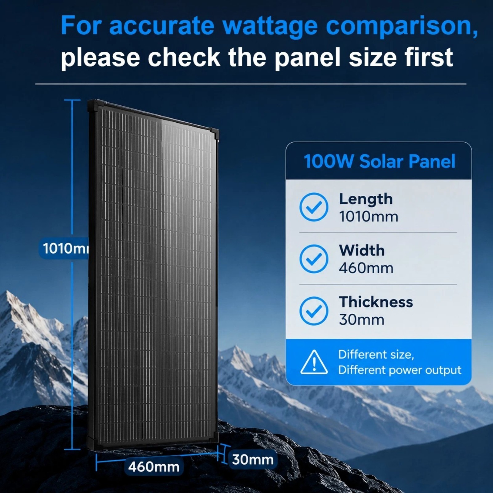 100W 2Pack Solar Panel 18V Mono N-Type 200W PV 18BB Off-Grid Home Roof Boat US