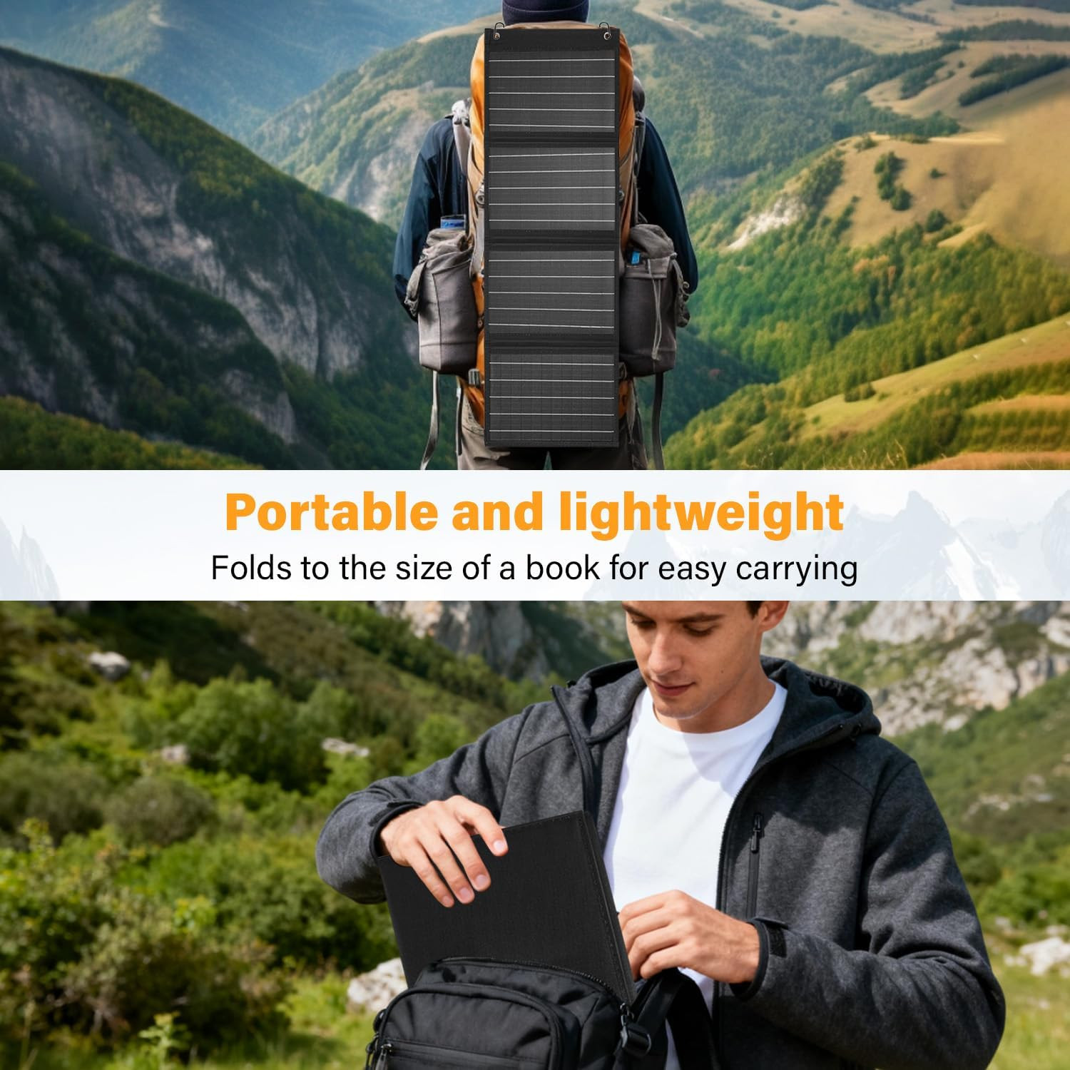 2026 40W Foldable Solar Charger, Fast Charging, Waterproof, Portable for Travel