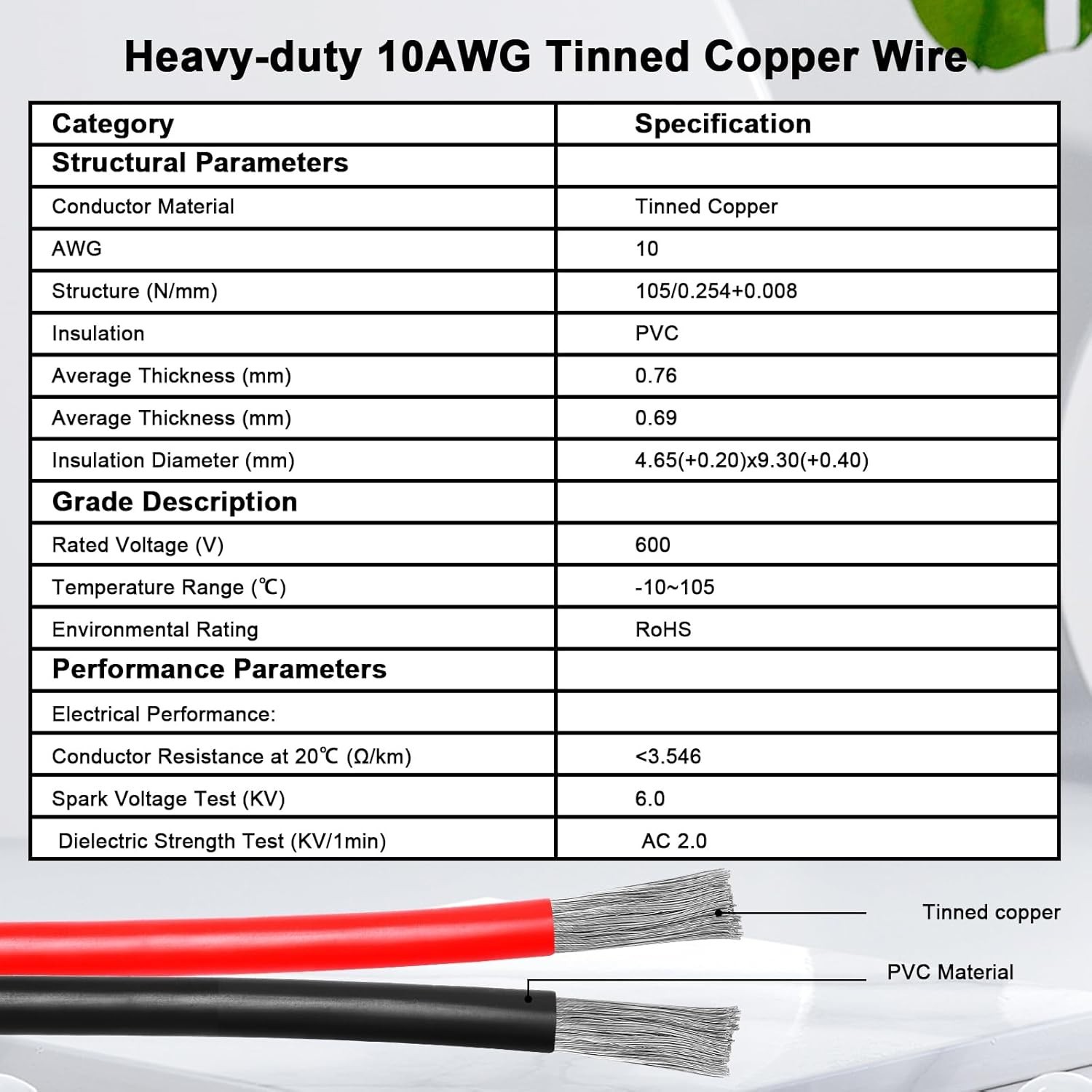 SAE Extension Cable Heavy Duty 25FT 10AWG Tinned Copper Marine RV Automotive