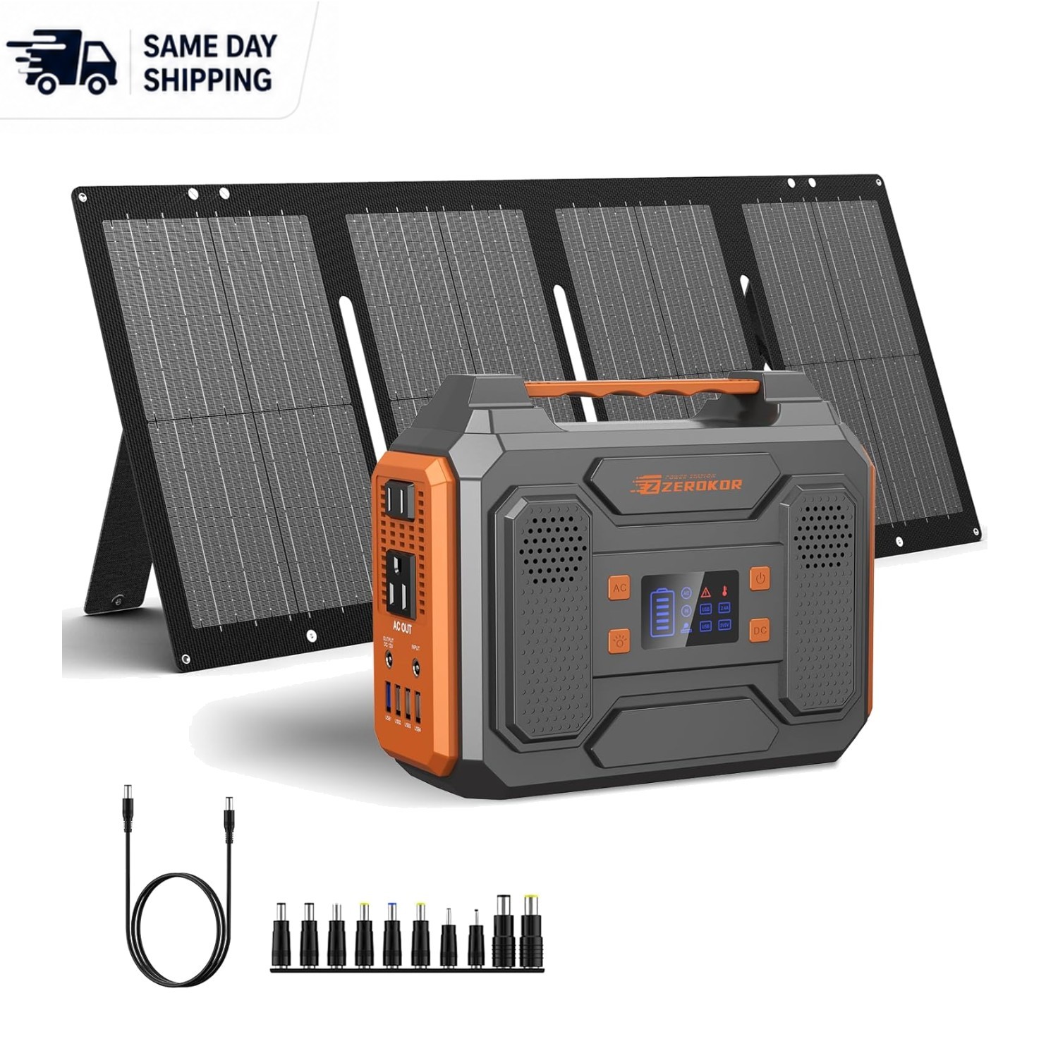 Versatile 300W Solar Generator with Multiple Outlets and 60W Panel for Outdoors