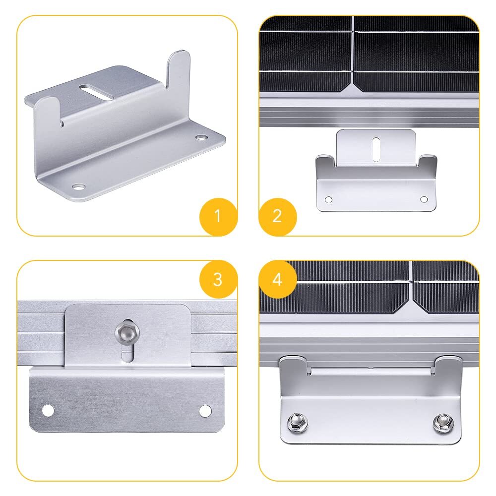 SOLAR Solar Panel Mounting Hardware Z Brackets for RV Roof Boat Set of 16 Units