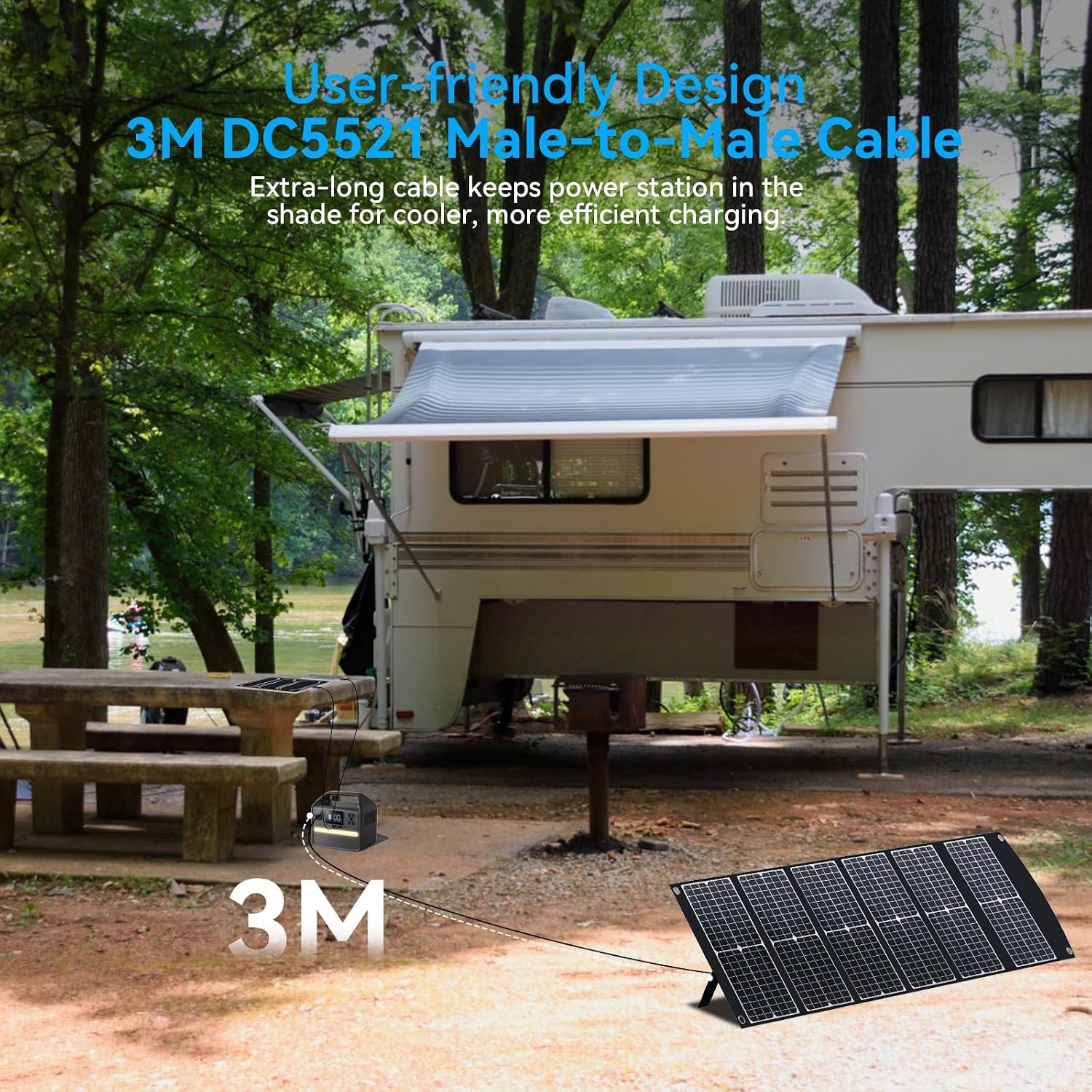 100W Portable Solar Panel Extremely Lightweight Compact Foldable W/ USB QC3.0