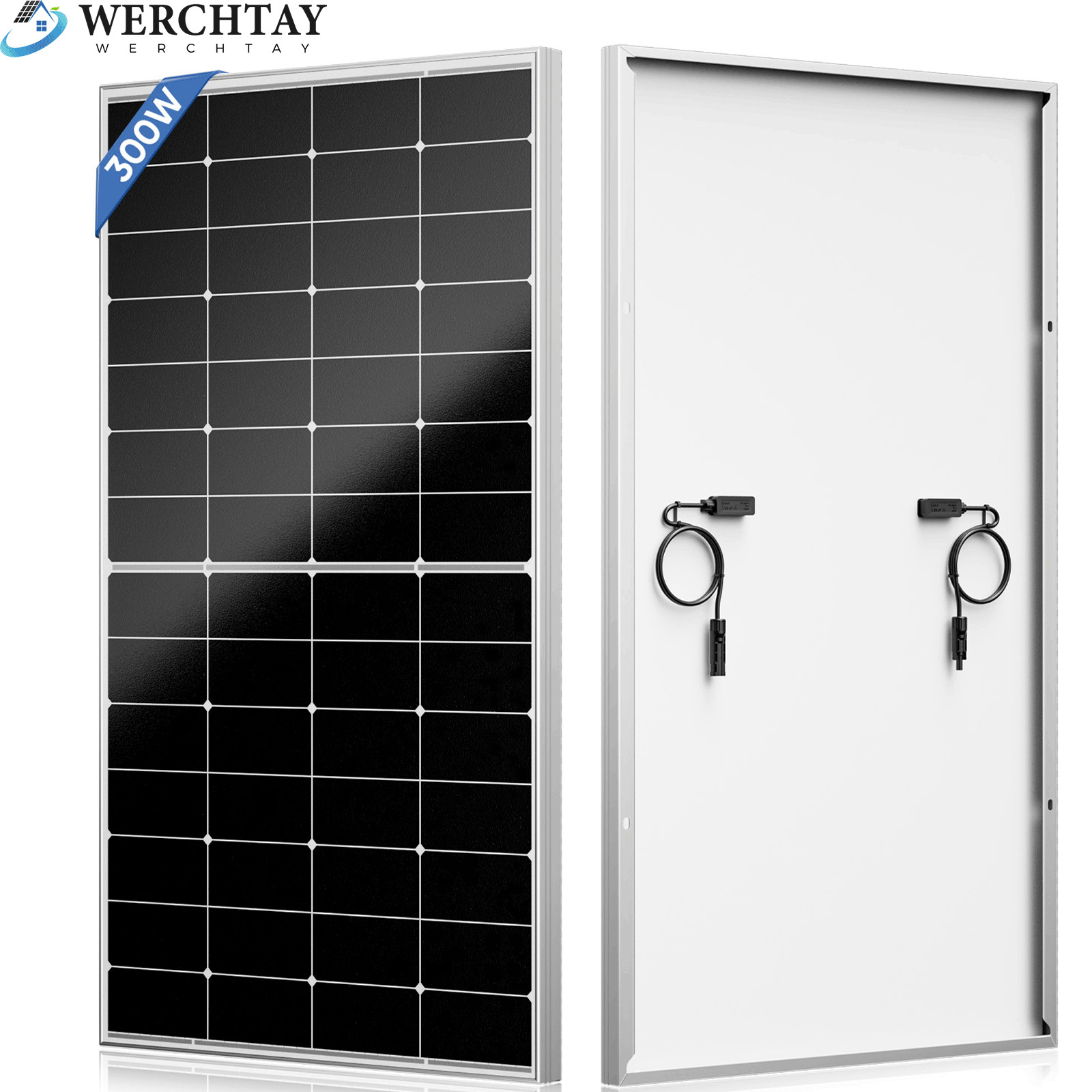 300W Watt Solar Panel 12V Monocrystalline RV Camping Roof Trailer Home Off Grid