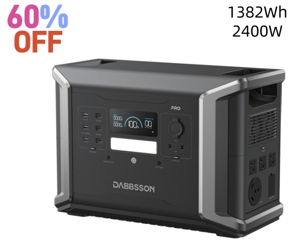 🔥Dabbsson 1382Wh Power Station, 2400W Solar Generator for Home Backup Outdoor🔥