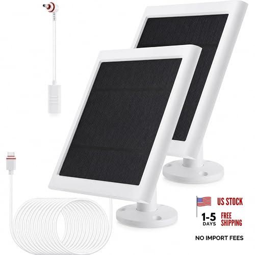 IP65 Solar Panel Outdoor for Ring Cameras () Spotlight Cam Plus/Pro White 2P