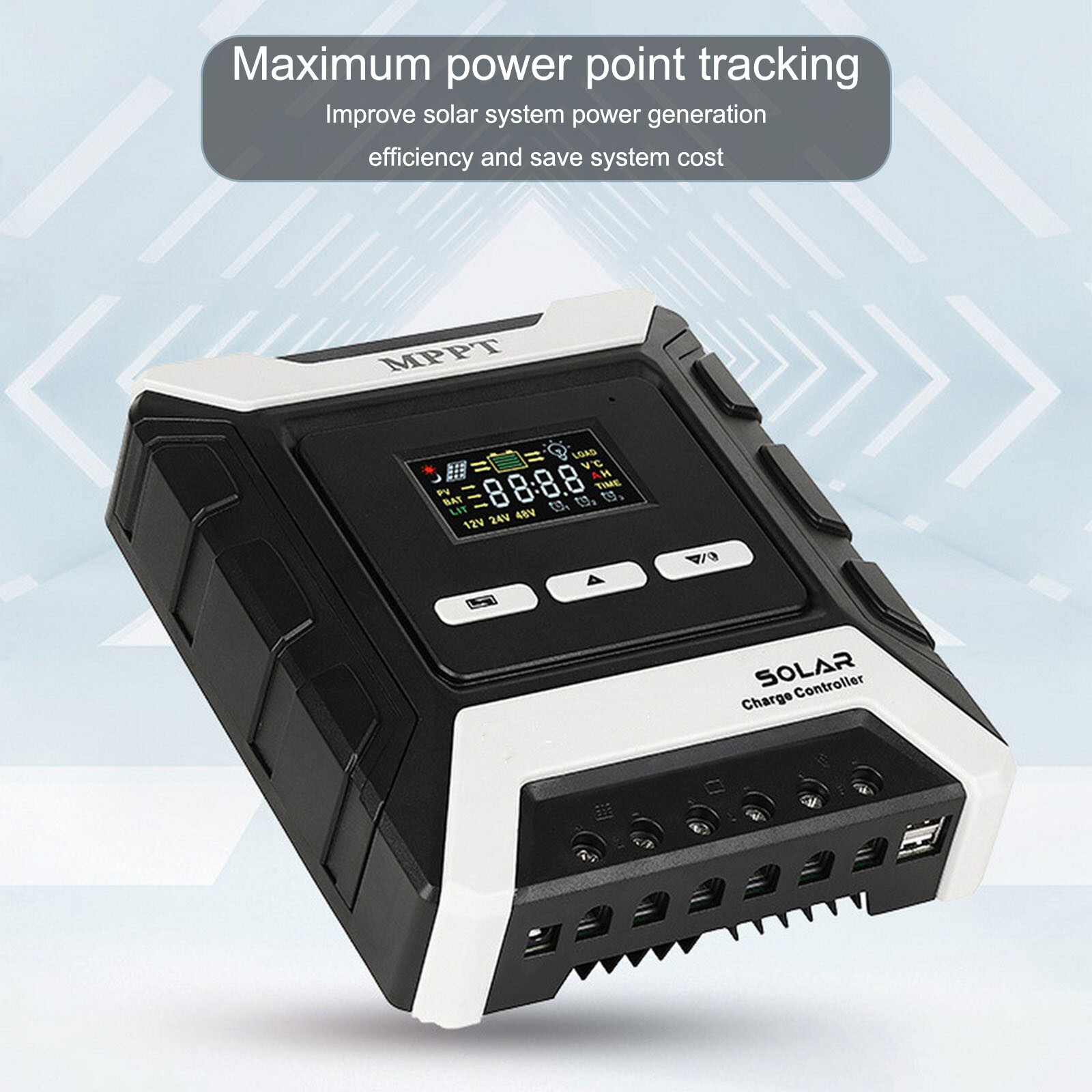 20-60A MPPT Solar Charge Controller Charger 12V/24V/48V with Color LCD Display E