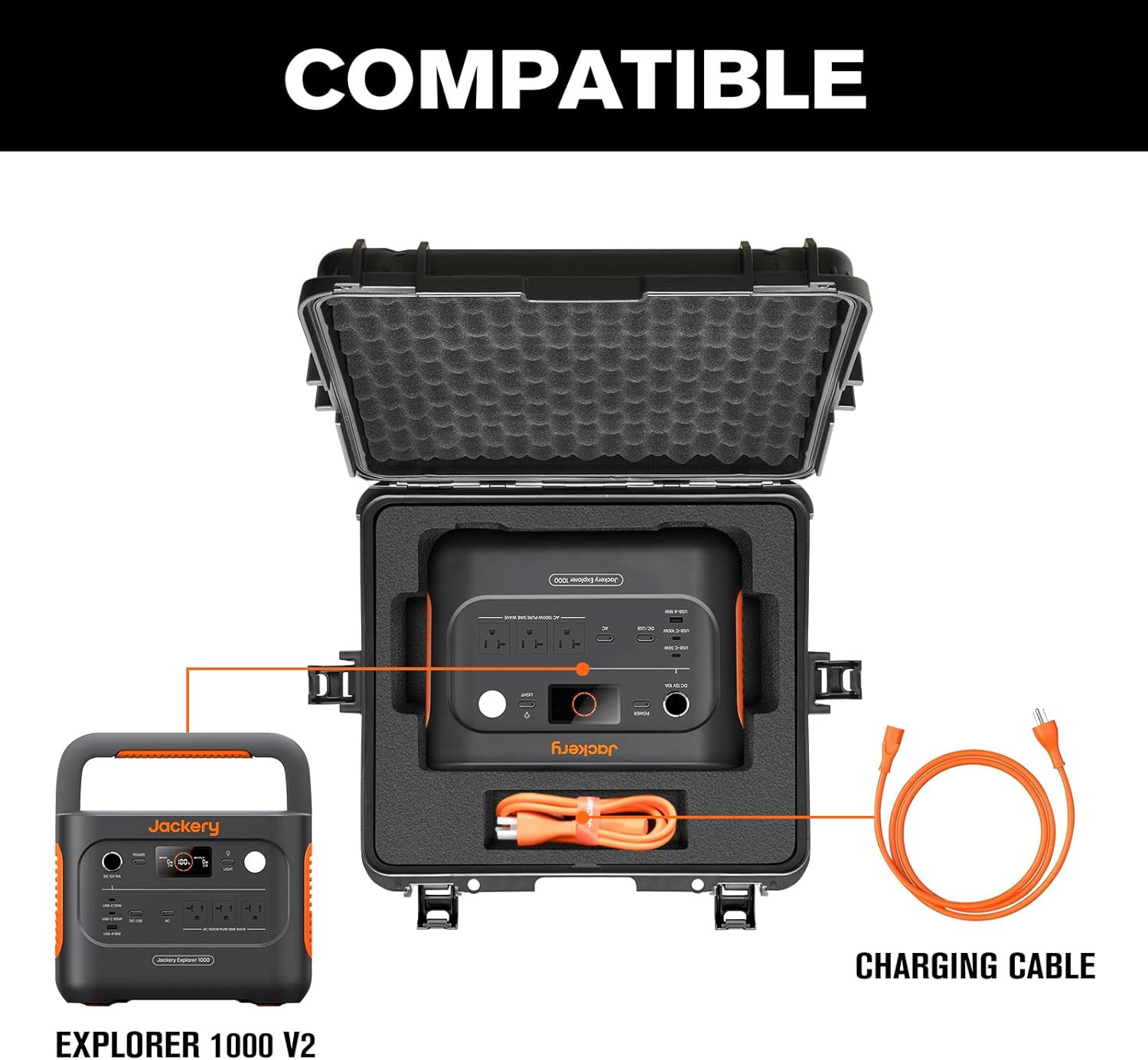 Hard Case for Jackery Explorer 1000 V2 – Portable Solar Generator Hard Shell Cas
