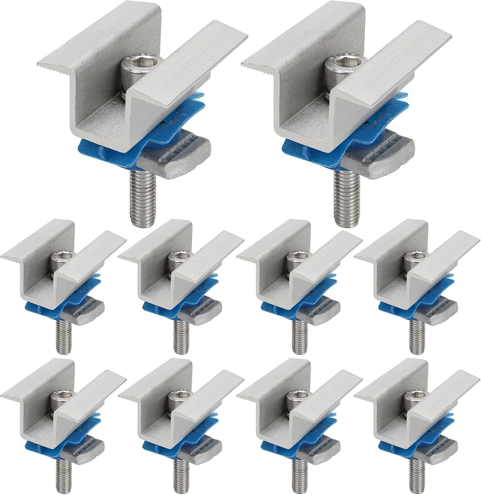10 Pcs Adjustable Solar Panel Mounting Brackets Aluminum Support Clips for Roof