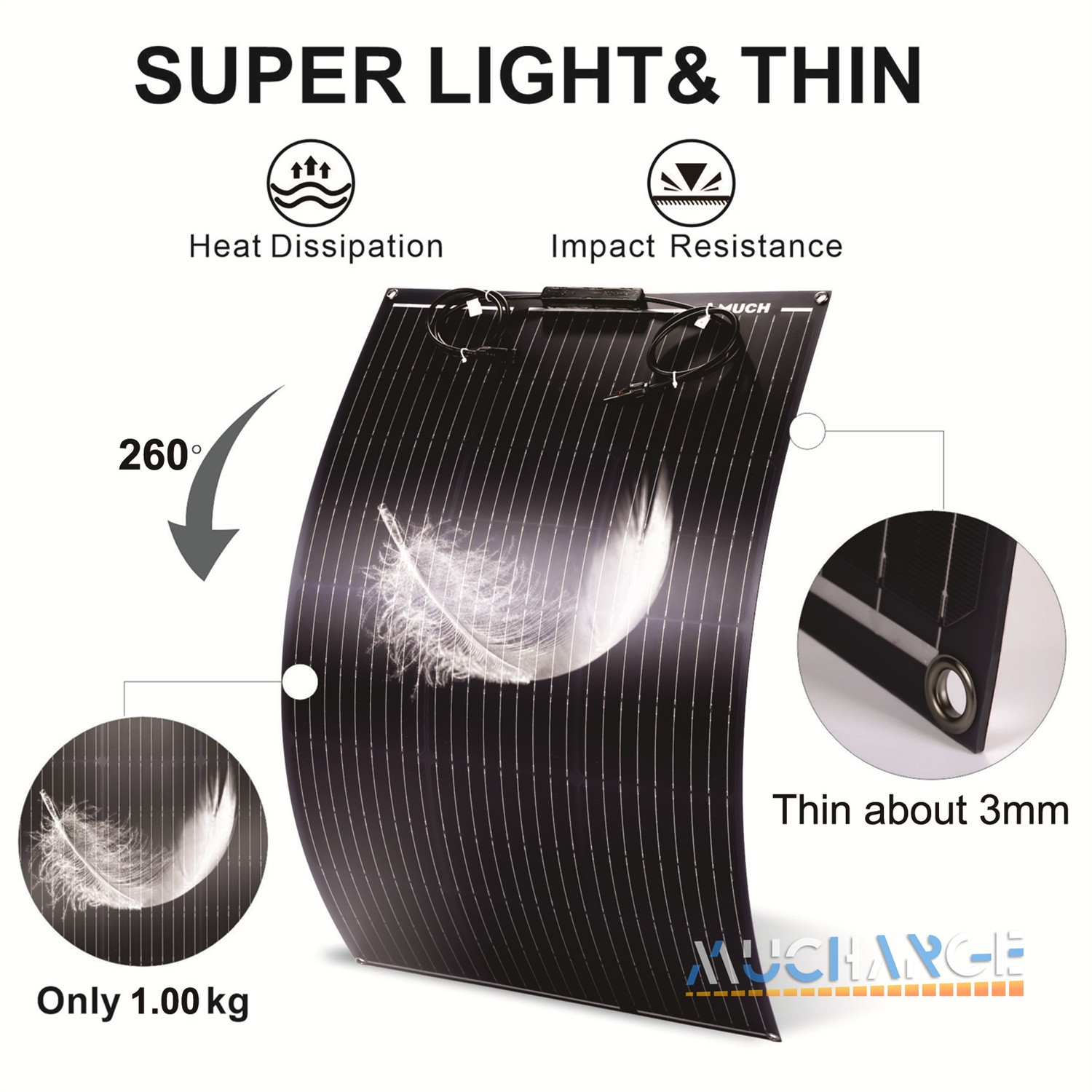 200/400W Flexible Solar Panel Mono Portable Power Camping Home RV Battery Charge