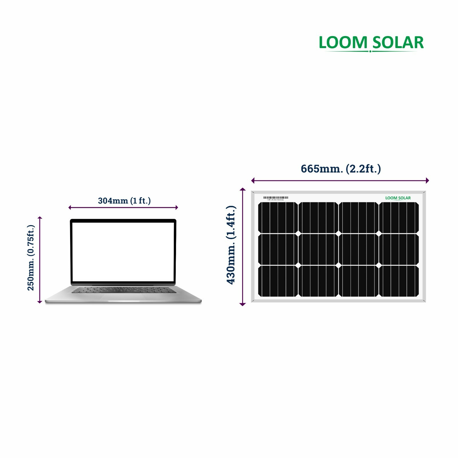 Loom Solar Panel 50 watt – 12 volt Mono Perc